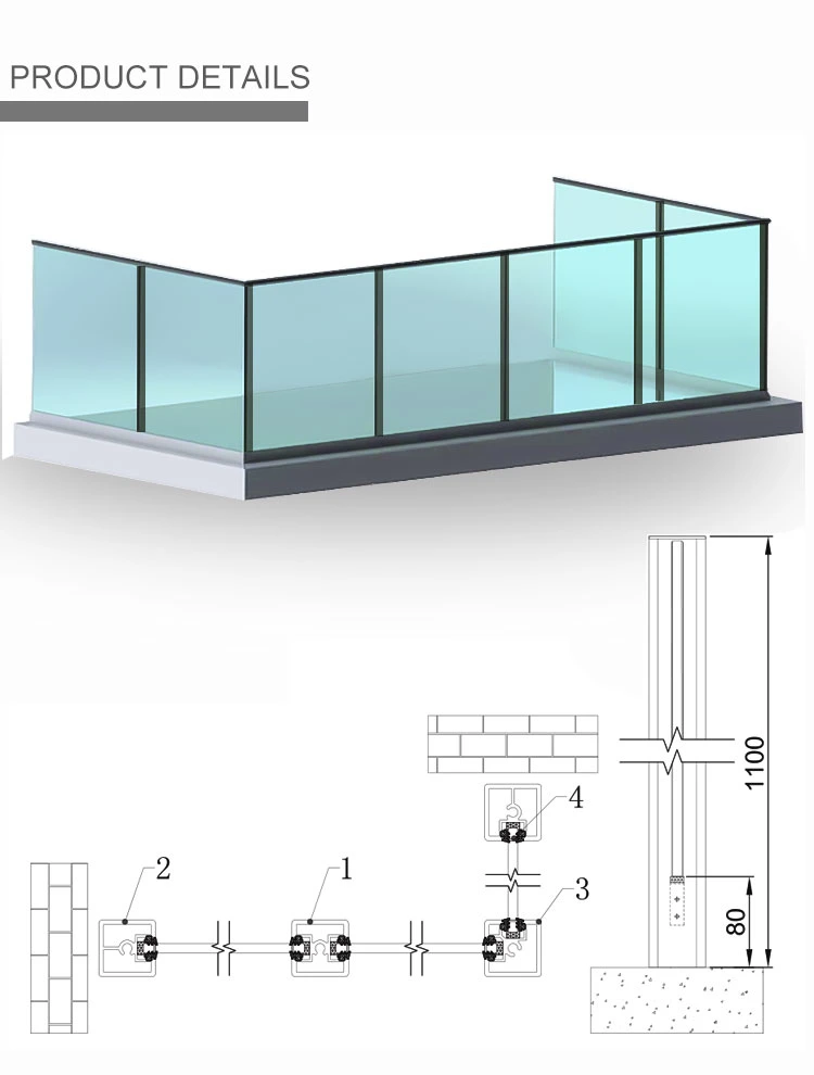 Vertical Fiberglass Superhouse Windows and Doors Base Shoe System Aluminium