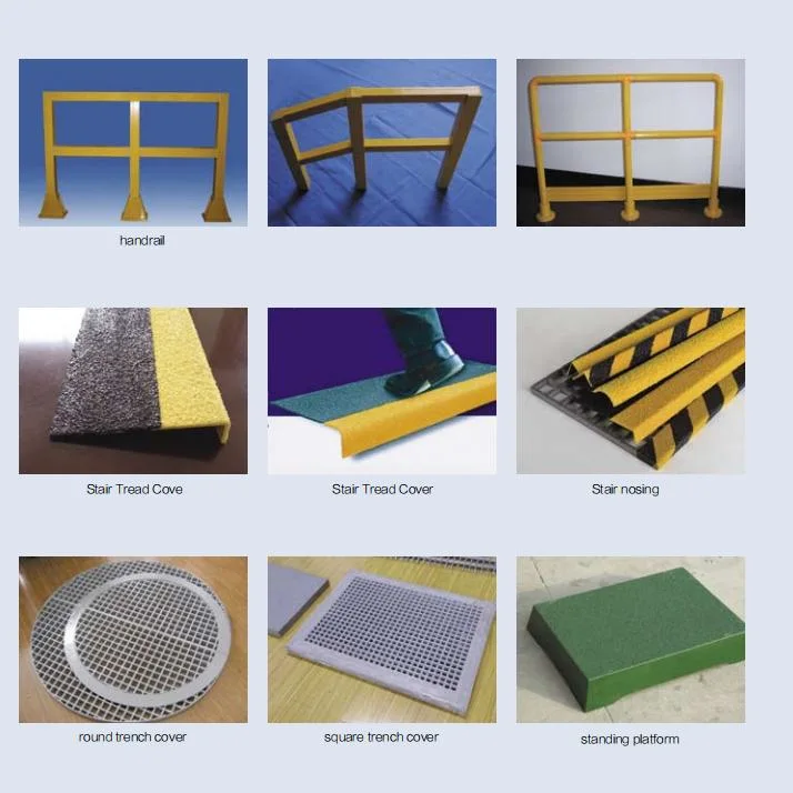 FRP/GRP Grating, Fiberglass Pultruded Grating, Pultruded Profiles, GRP/FRP Stair Tread